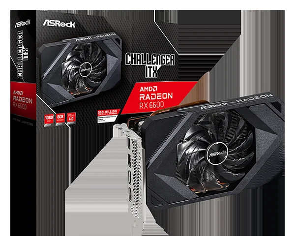 VGA ASRock Radeon RX 6600 Challenger ITX 8GB - GDDR6 - NEW