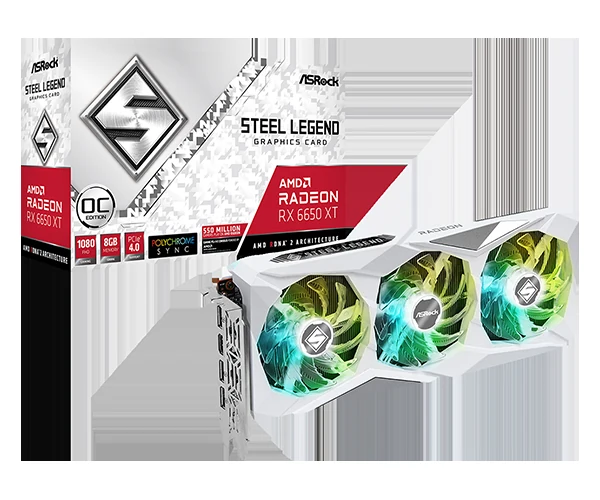 VGA ASRock Radeon RX 6650 XT Steel Legend OC 8GB - GDDR6 - NEW