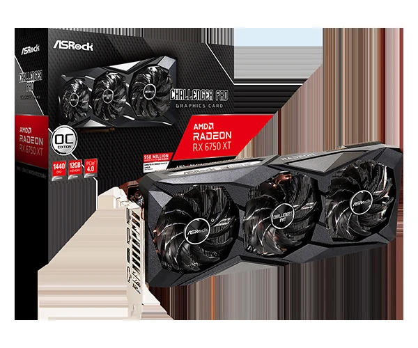 VGA ASRock Radeon RX 6750 XT Challenger Pro OC 12GB - GDDR6 - NEW