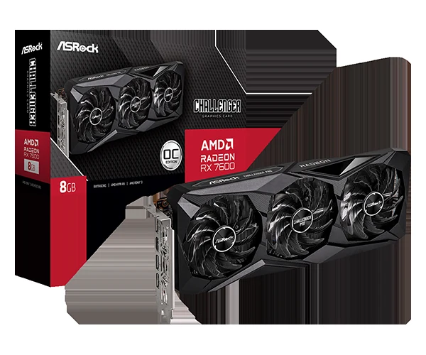 VGA ASRock Radeon RX 7600 Challenger ITX 8GB OC - GDDR6 - NEW