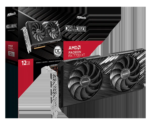 VGA ASRock Radeon RX 7700 XT Challenger 12GB OC - GDDR6 - NEW