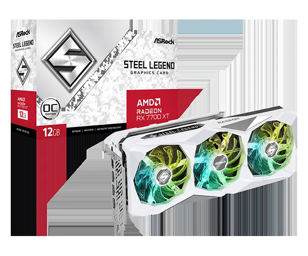 VGA ASRock Radeon RX 7700 XT Steel Legend 12GB OC - GDDR6 - NEW
