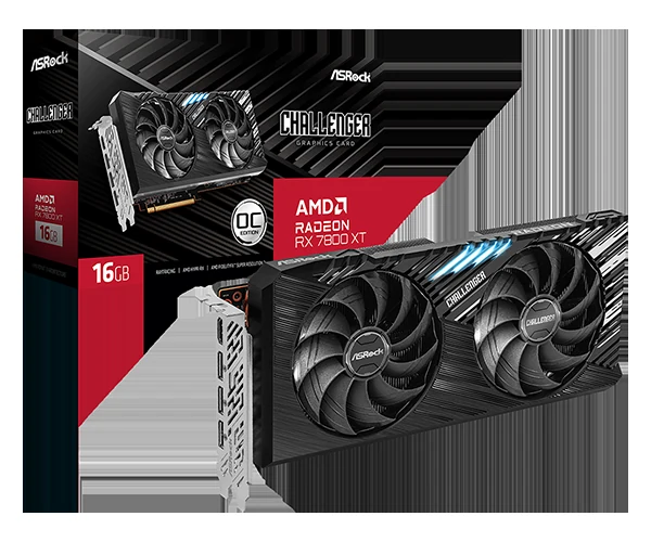 VGA ASRock Radeon RX 7800 XT Challenger 16GB OC - GDDR6 - NEW
