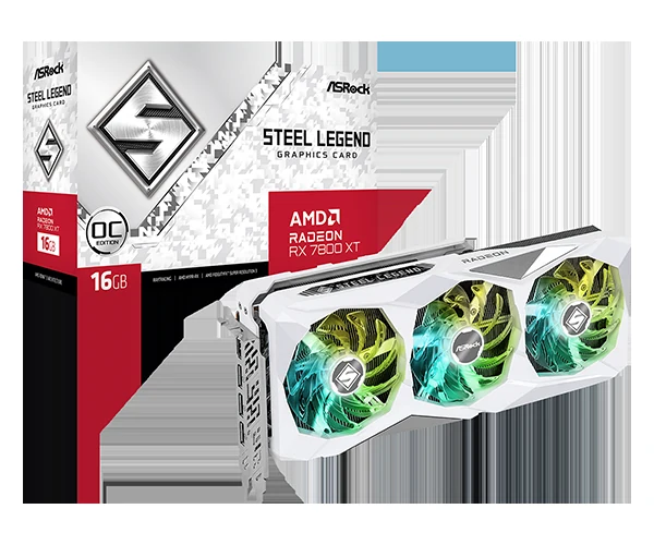 VGA ASRock Radeon RX 7800 XT Steel Legend 16GB OC - GDDR6 - NEW
