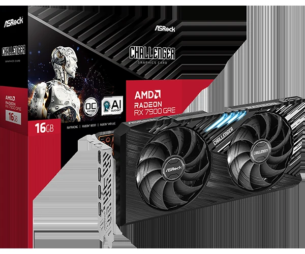 VGA ASRock Radeon RX 7900 GRE Challenger 16GB OC - GDDR6 - NEW