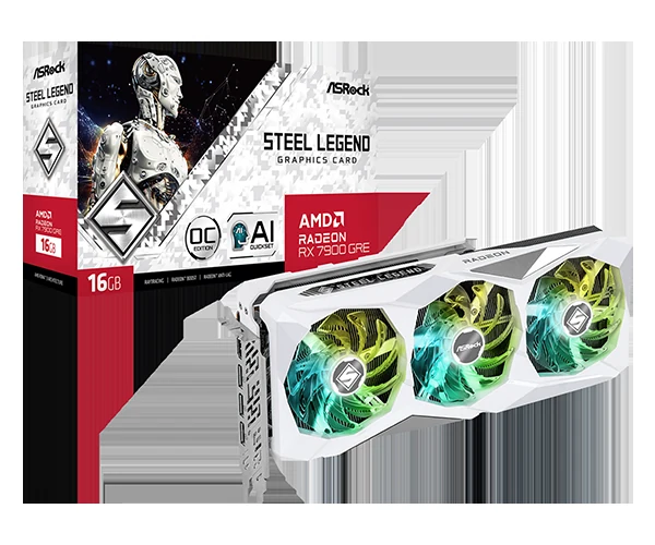 VGA ASRock Radeon RX 7900 GRE Steel Legend 16GB OC - GDDR6 - NEW