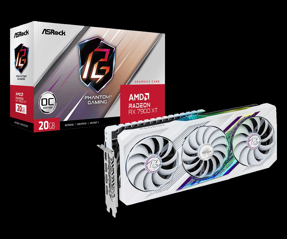 VGA ASRock Radeon RX 7900 XT Phantom Gaming White 20GB OC - GDDR6 - NEW