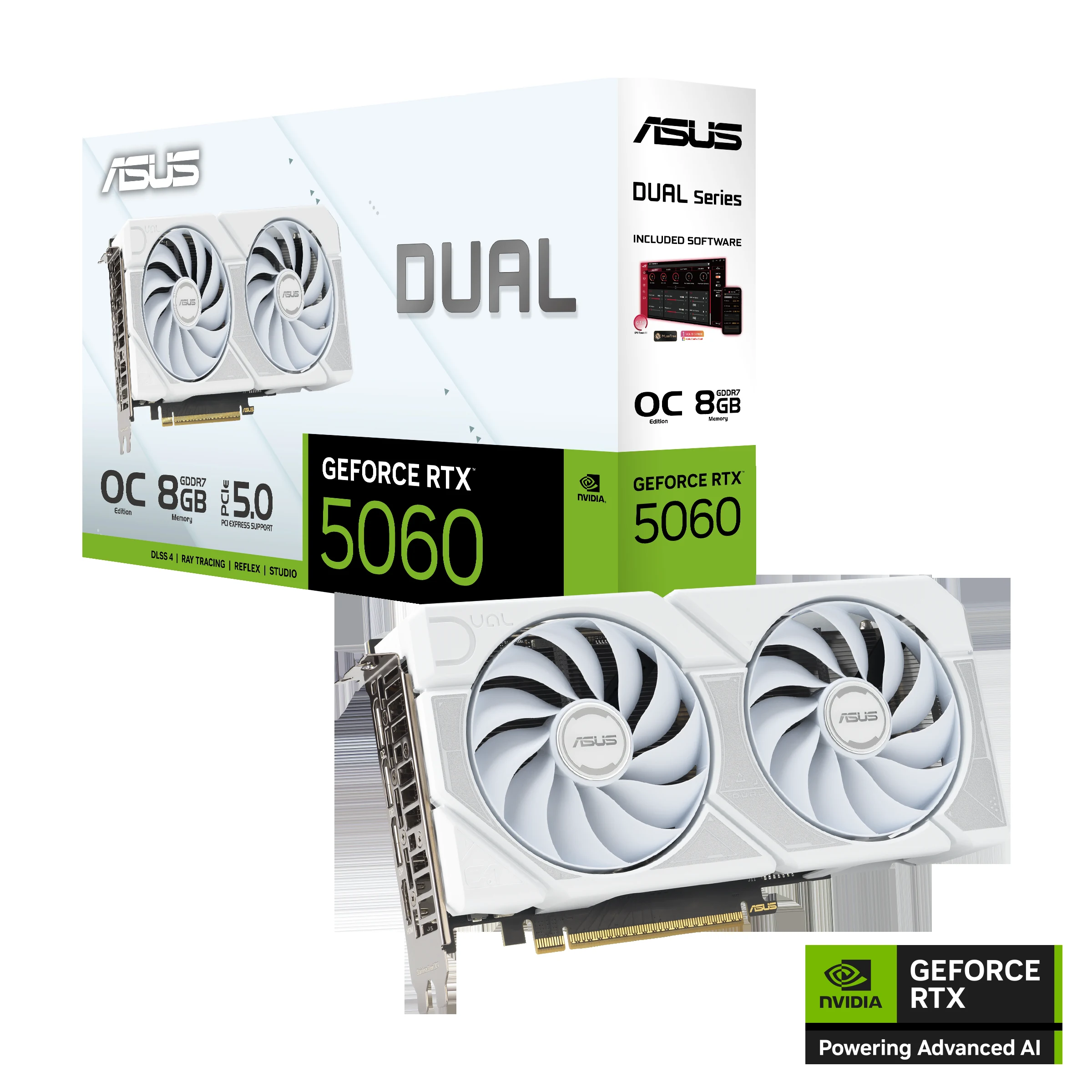 VGA ASUS Dual GeForce RTX 5060 White OC Edition 8GB - GDDR7 - NEW