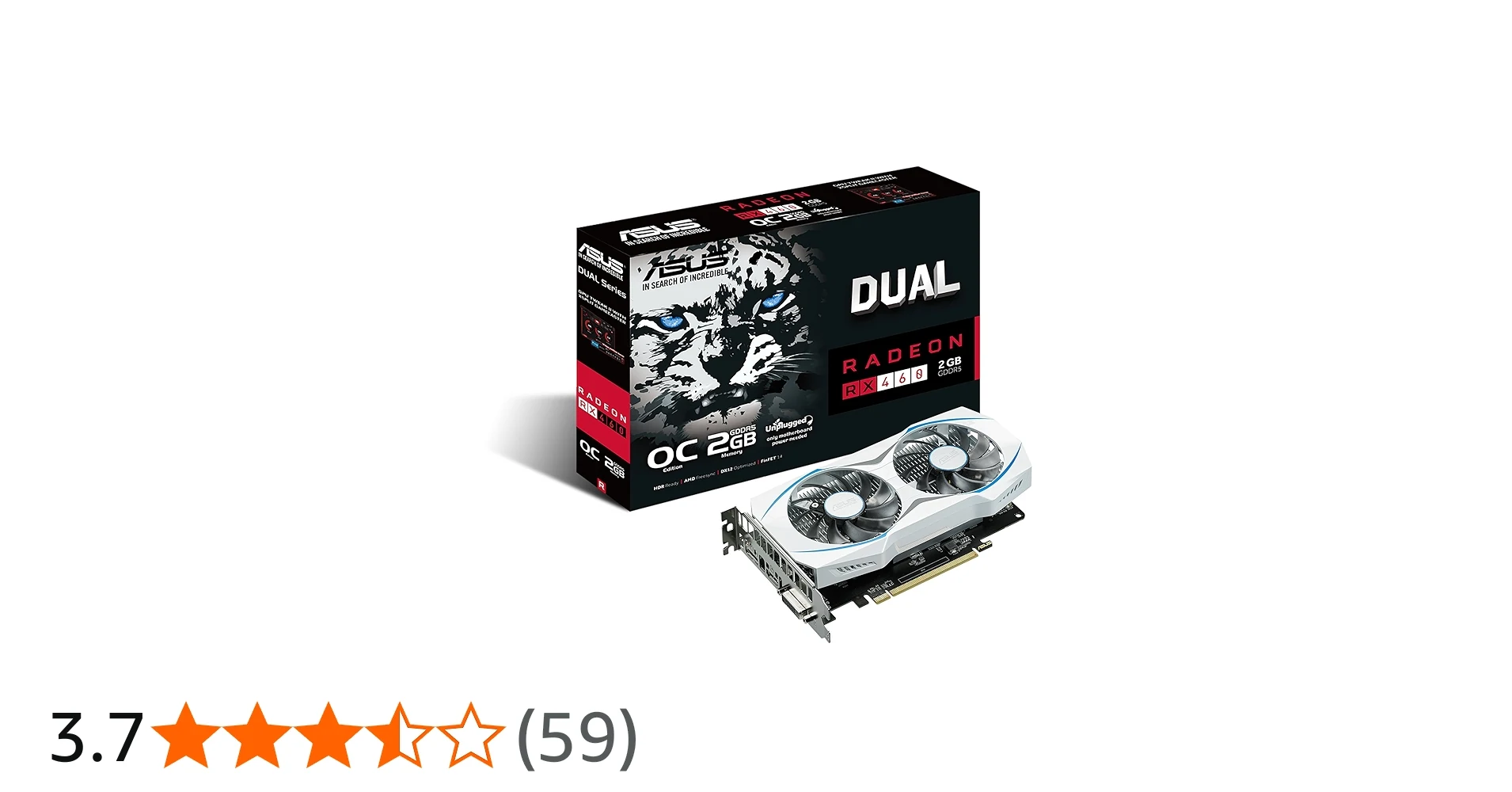 VGA ASUS Dual Radeon RX 460 OC Edition 2GB - GDDR5 - NEW