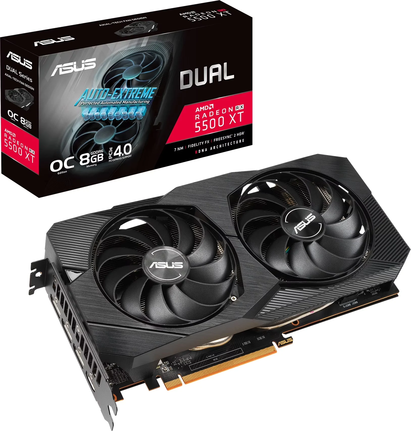 VGA ASUS Dual Radeon RX 5500 XT EVO OC 4GB - GDDR6 - NEW