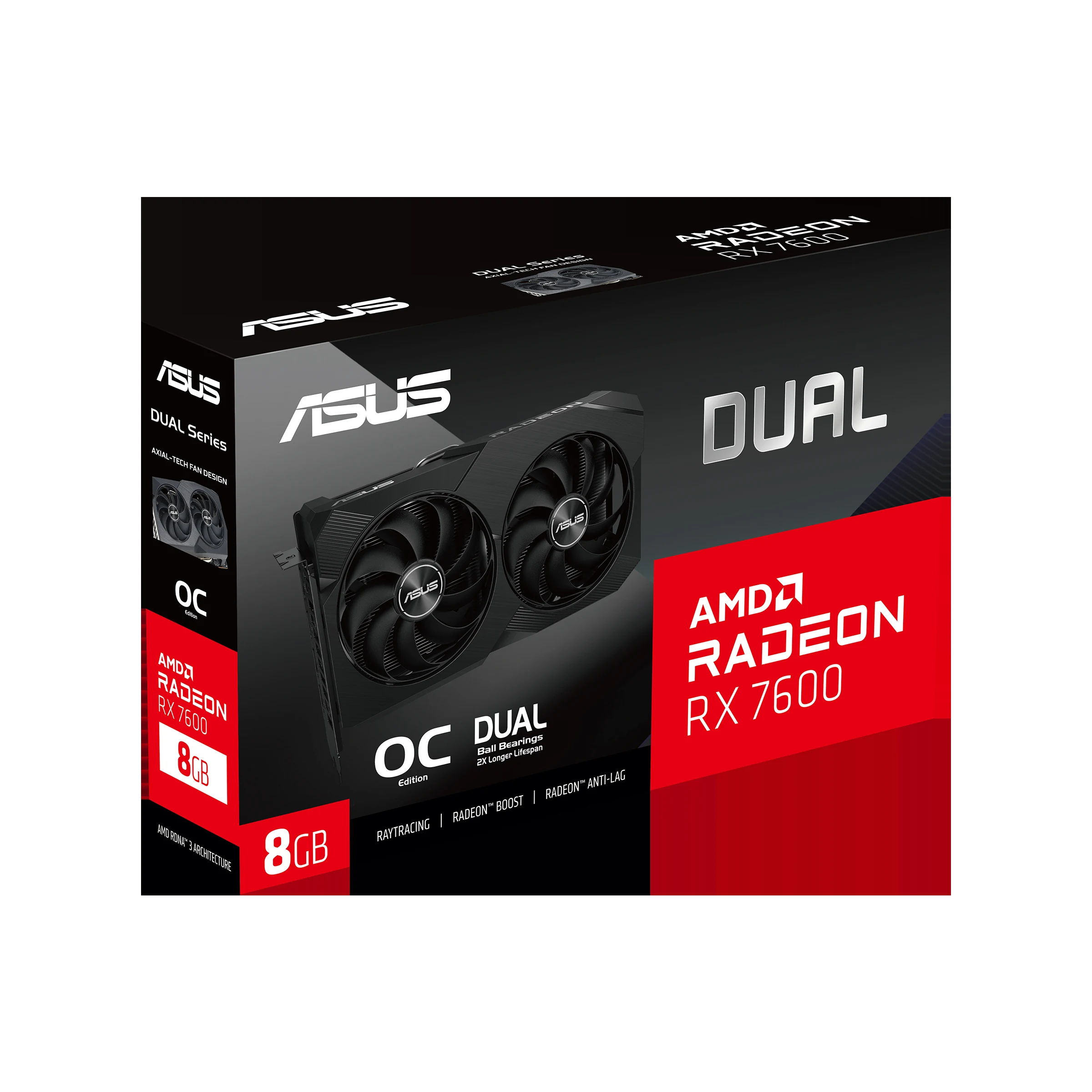 VGA ASUS Dual Radeon RX 7600 V2 OC Edition 8GB - GDDR6 - NEW