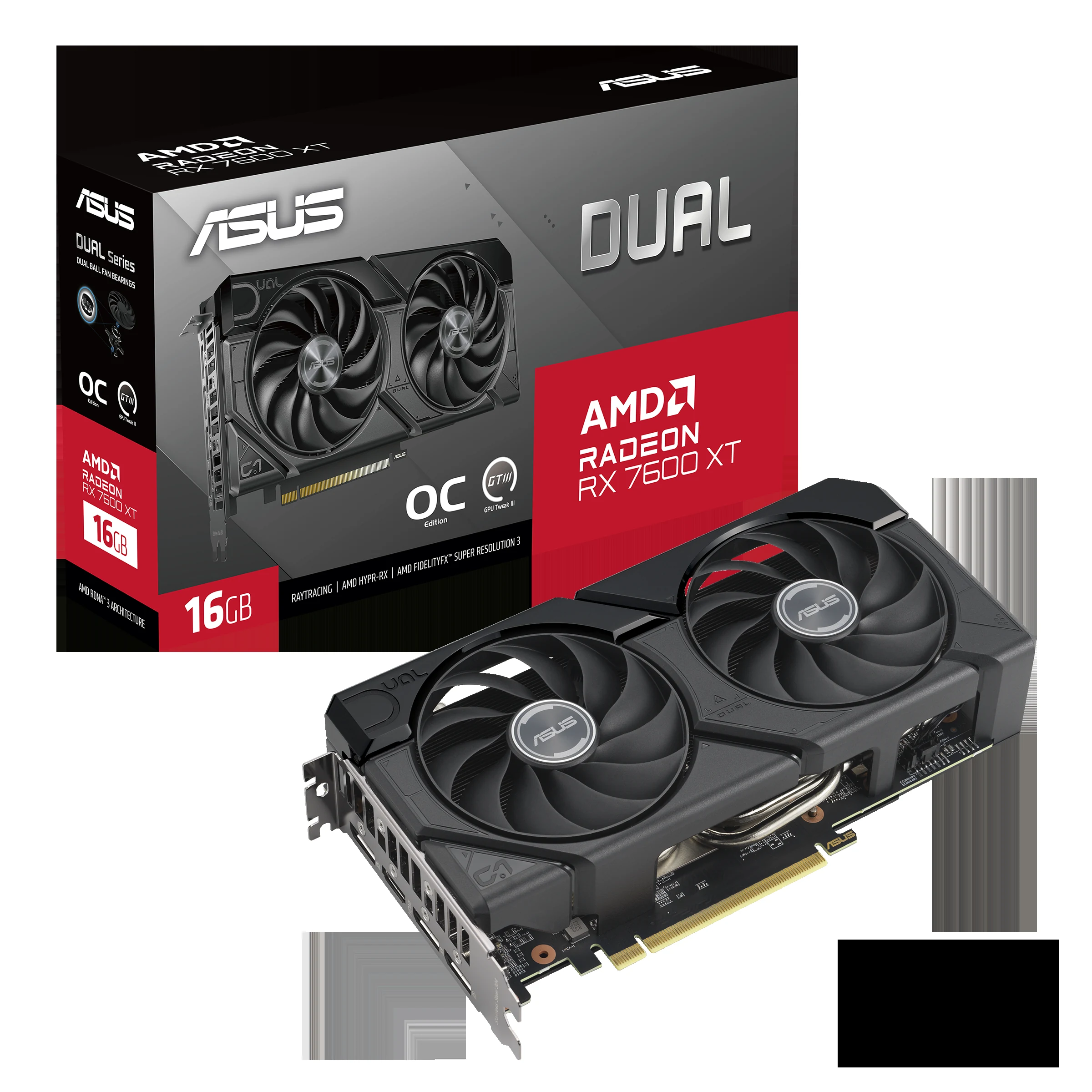 VGA ASUS Dual Radeon RX 7600 XT OC Edition 16GB - GDDR6 - NEW
