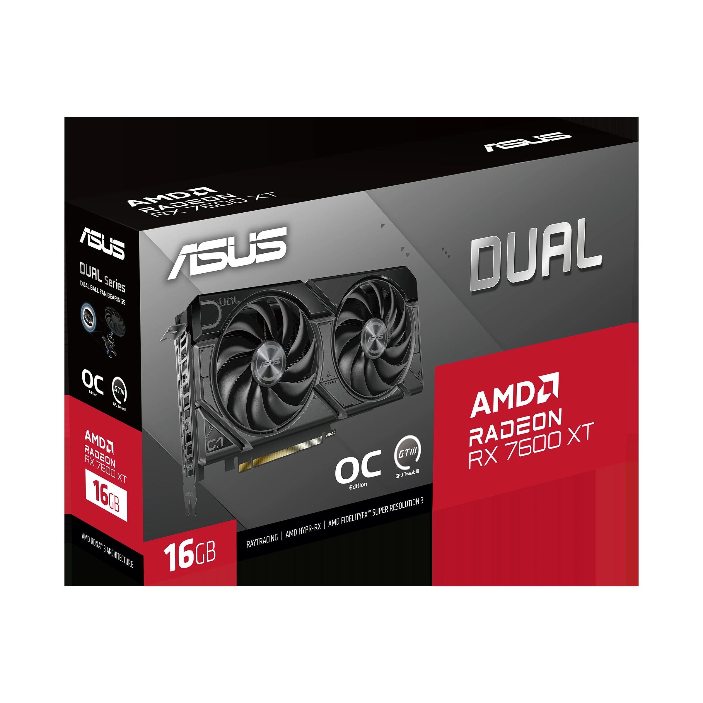 VGA ASUS Dual Radeon RX 7600 XT OC Edition 16GB - GDDR6 - NEW