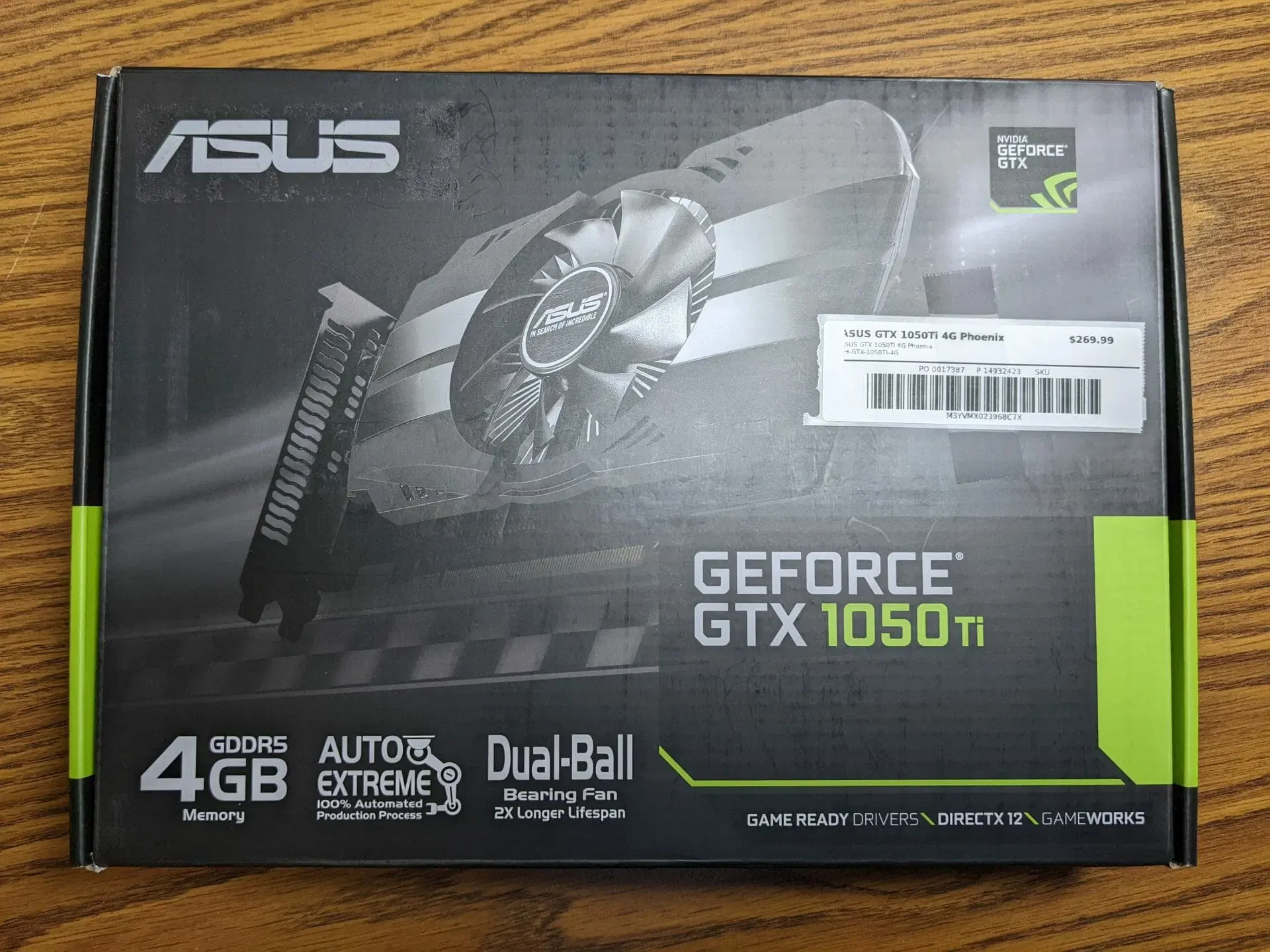 VGA ASUS Phoenix GeForce GTX 1050 Ti 4GB - GDDR5 - NEW