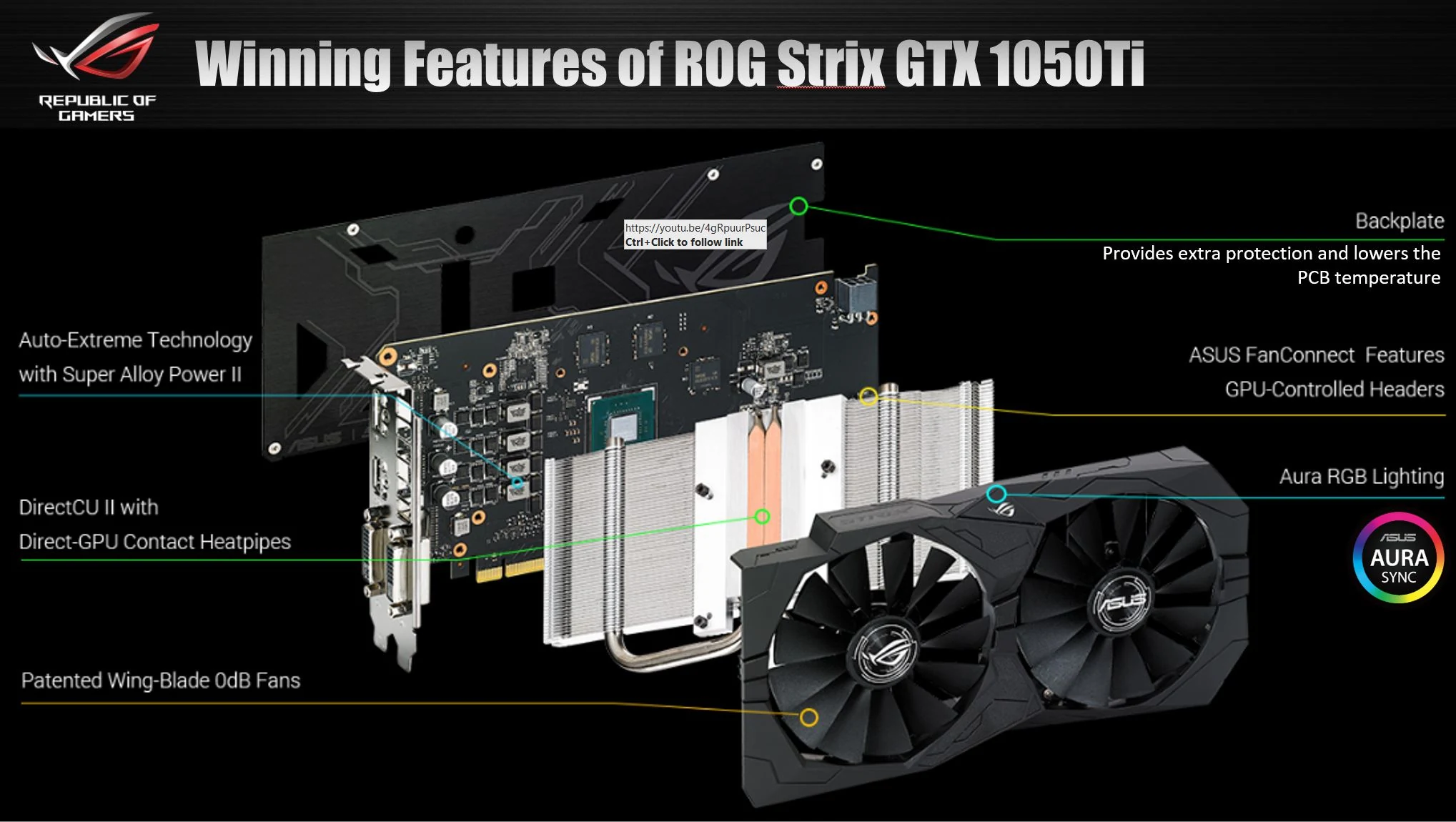 VGA ASUS ROG Strix GeForce GTX 1050 Gaming Edition 2GB - GDDR5 - NEW