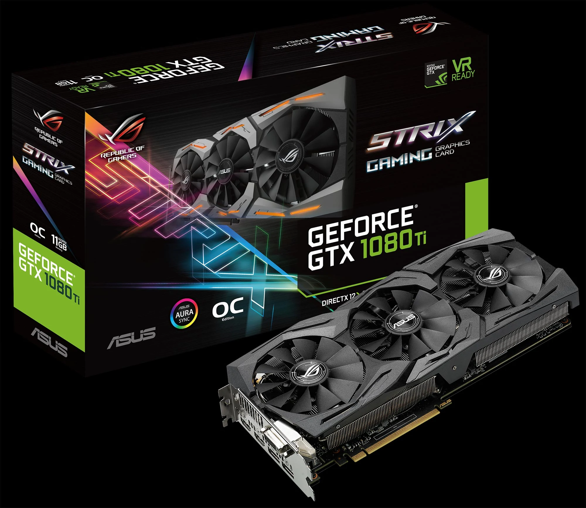 VGA ASUS ROG Strix GeForce GTX 1080 Ti OC Edition 11GB - GDDR5X - NEW