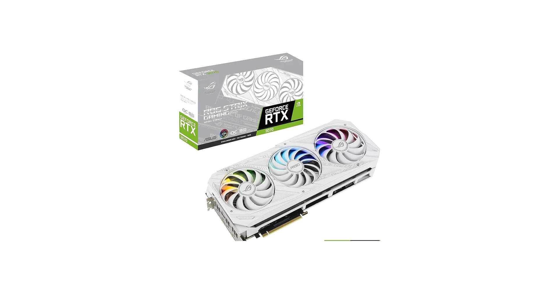 VGA ASUS ROG Strix GeForce RTX 3070 White V2 Edition 8GB - GDDR6 - NEW