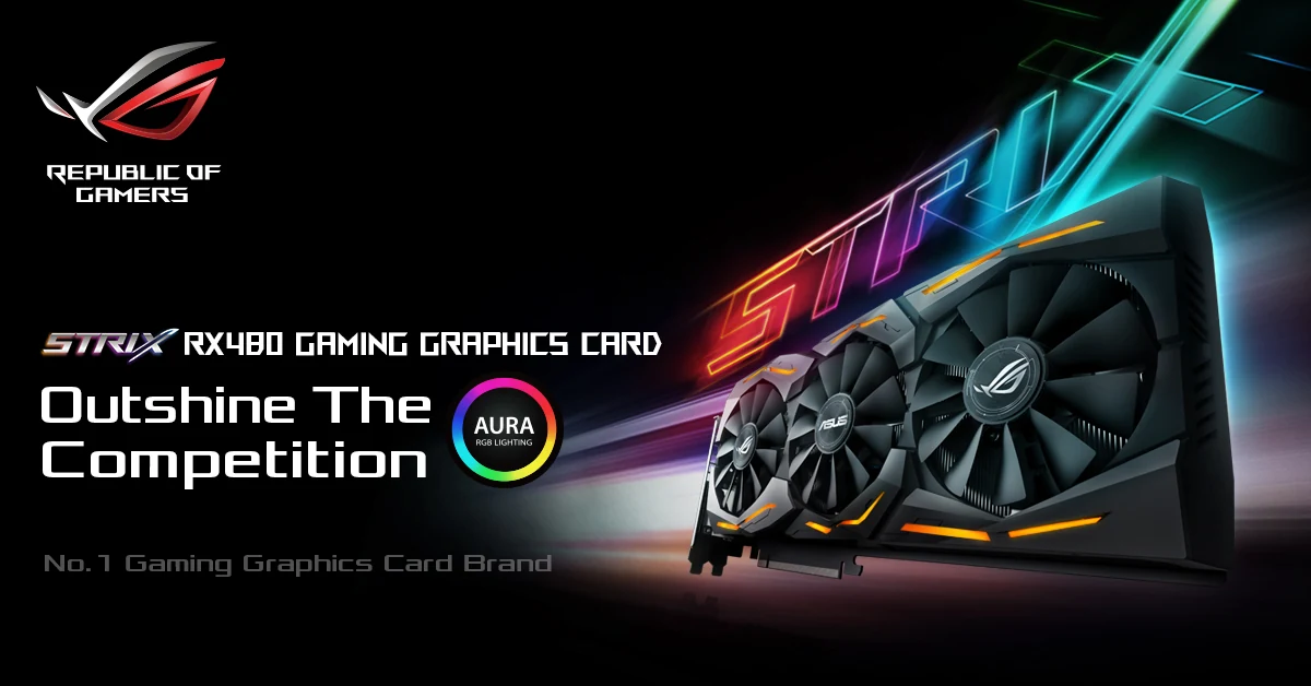 VGA ASUS ROG Strix Radeon RX 480 OC Edition 8GB - GDDR5 - NEW