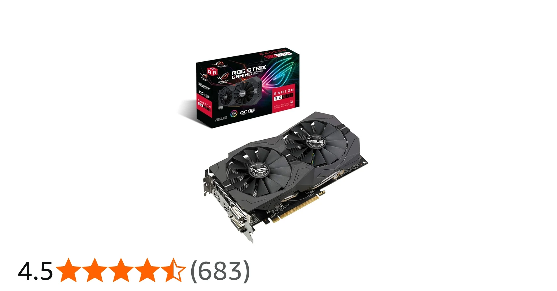 VGA ASUS ROG Strix Radeon RX 570 OC Edition 8GB - GDDR5 - NEW