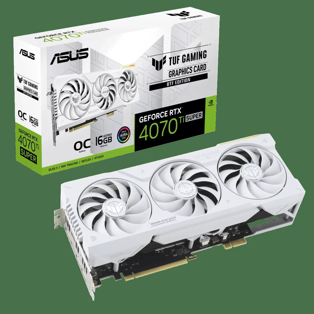 VGA ASUS TUF Gaming GeForce RTX 4070 Ti SUPER BTF White Edition 16GB - GDDR6X - NEW