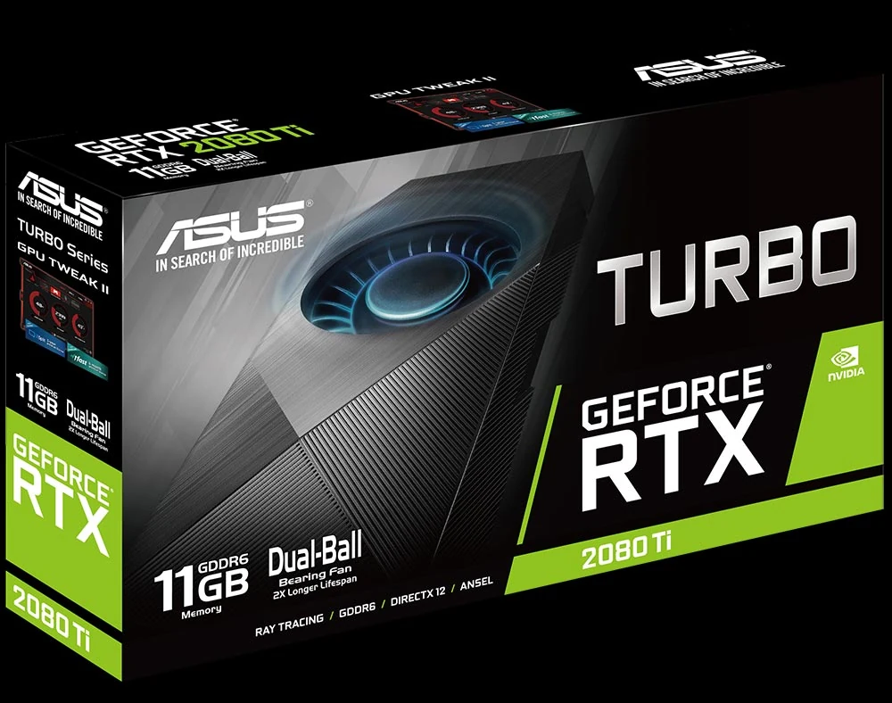 VGA ASUS Turbo GeForce RTX 2080 Ti 11GB - GDDR6 - NEW