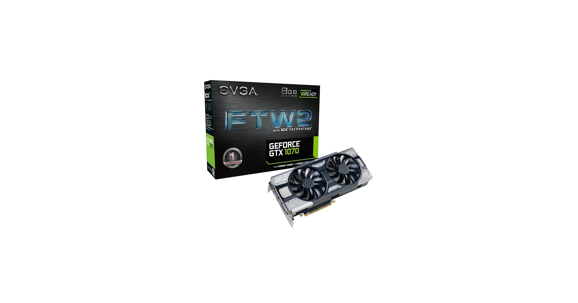 VGA EVGA GeForce GTX 1070 FTW2 Gaming 8GB - GDDR5 - NEW