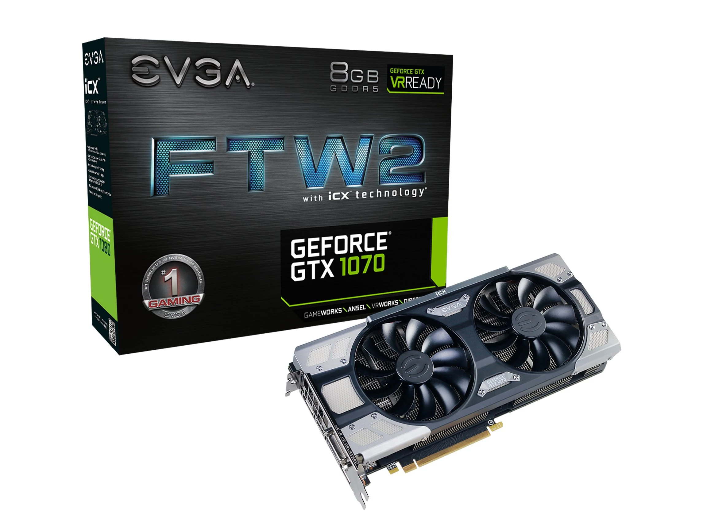 VGA EVGA GeForce GTX 1070 Ti FTW2 Gaming 8GB - GDDR5 - NEW