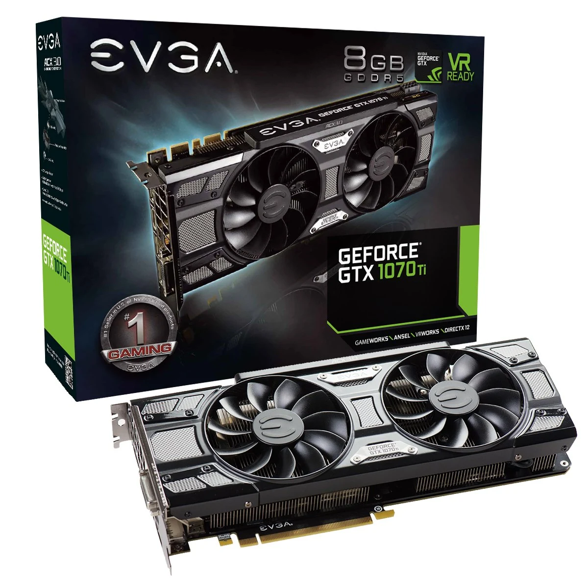 VGA EVGA GeForce GTX 1070 Ti SC Black Edition 8GB - GDDR5 - NEW