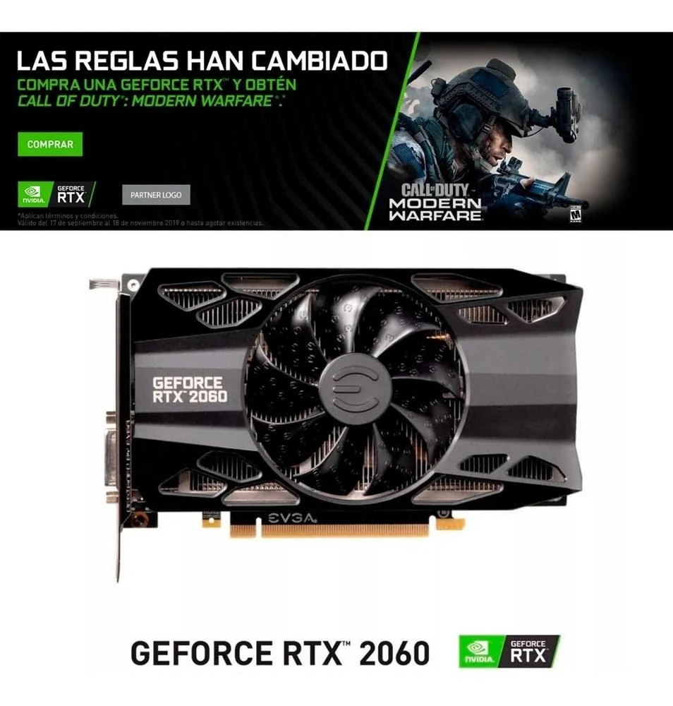 VGA EVGA GeForce RTX 2060 XC Black Gaming 6GB - GDDR6 - NEW