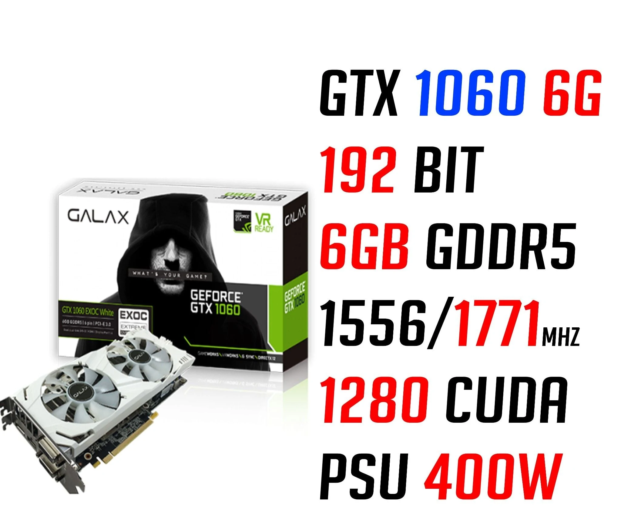 VGA GALAX GeForce GTX 1060 EXOC 6GB GDDR5