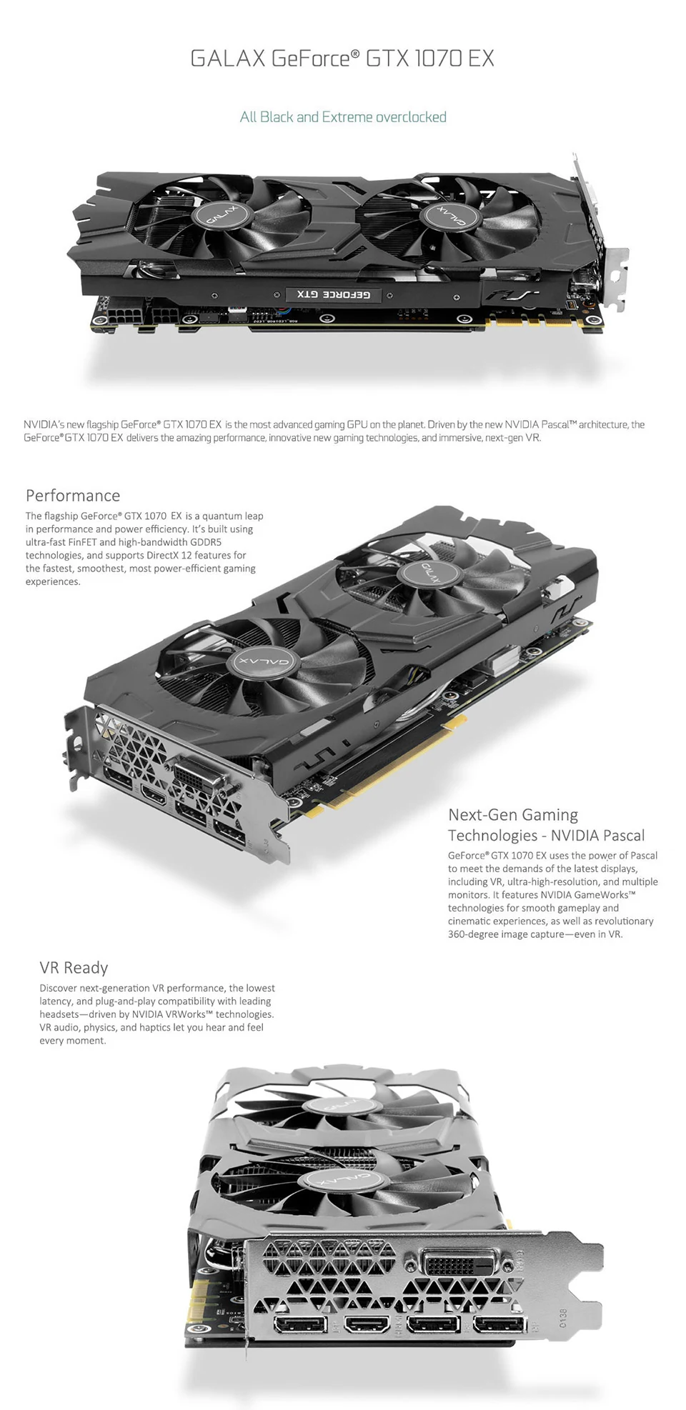 VGA GALAX GeForce GTX 1070 EX 8GB GDDR5