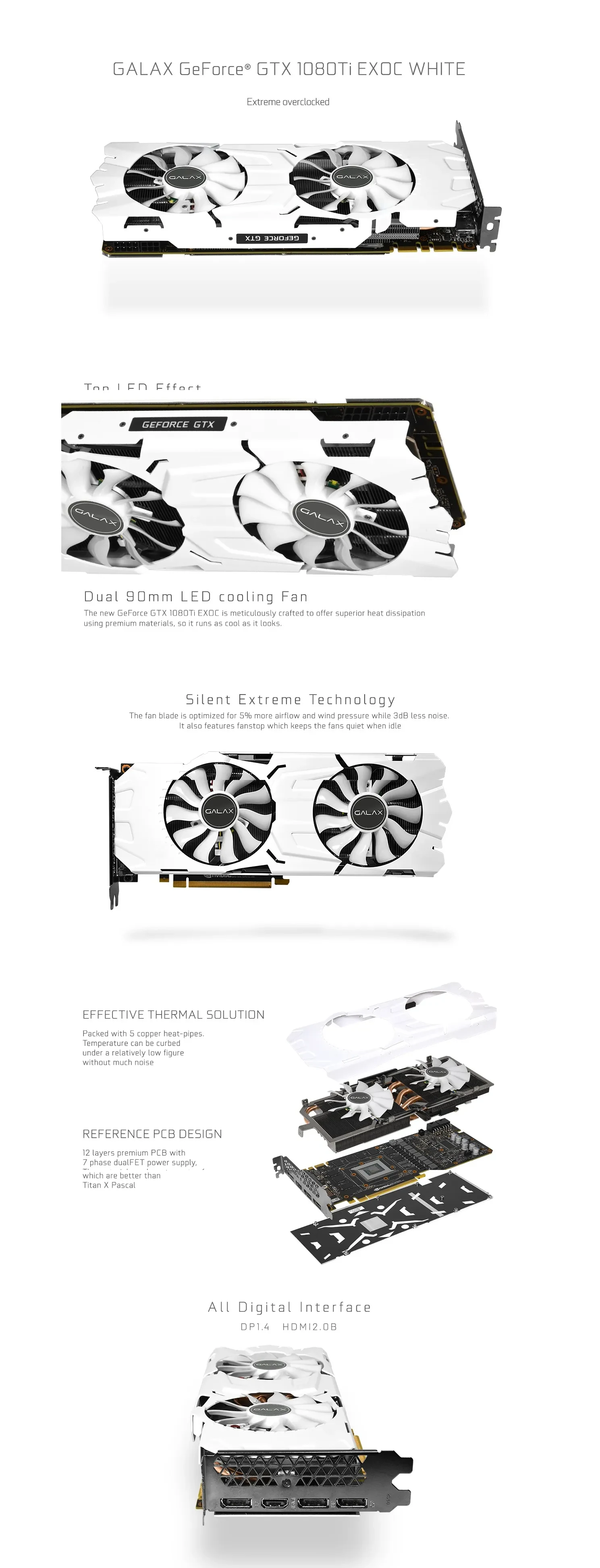 VGA GALAX GeForce GTX 1080 Ti EXOC White 11GB GDDR5X