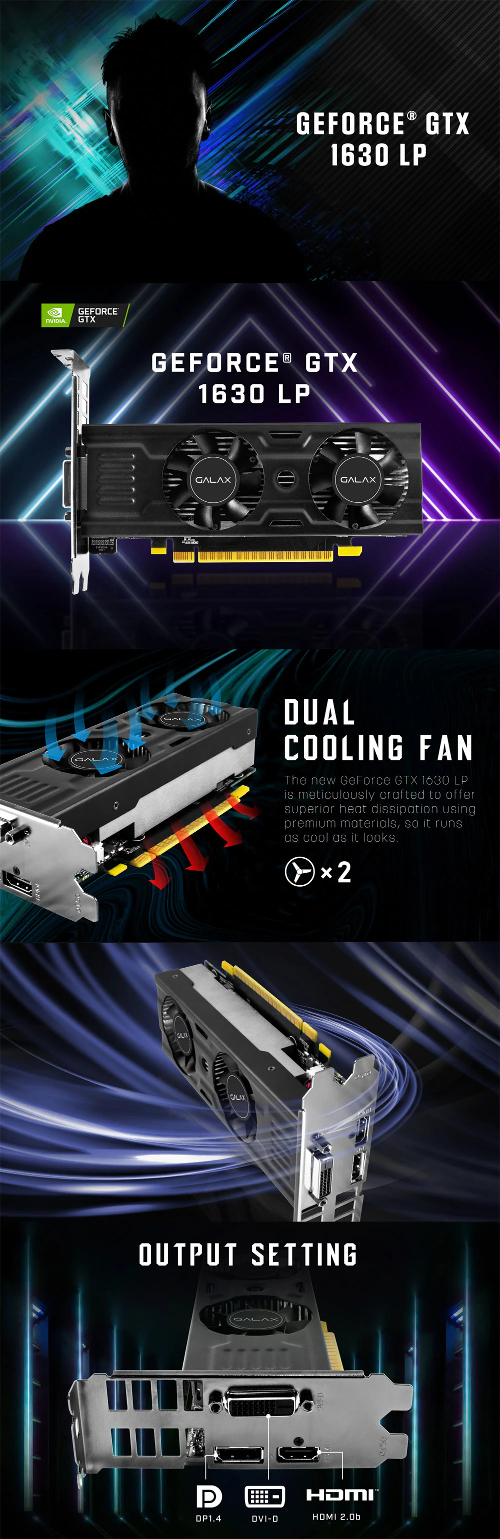 VGA GALAX GeForce GTX 1630 EX 4GB GDDR6