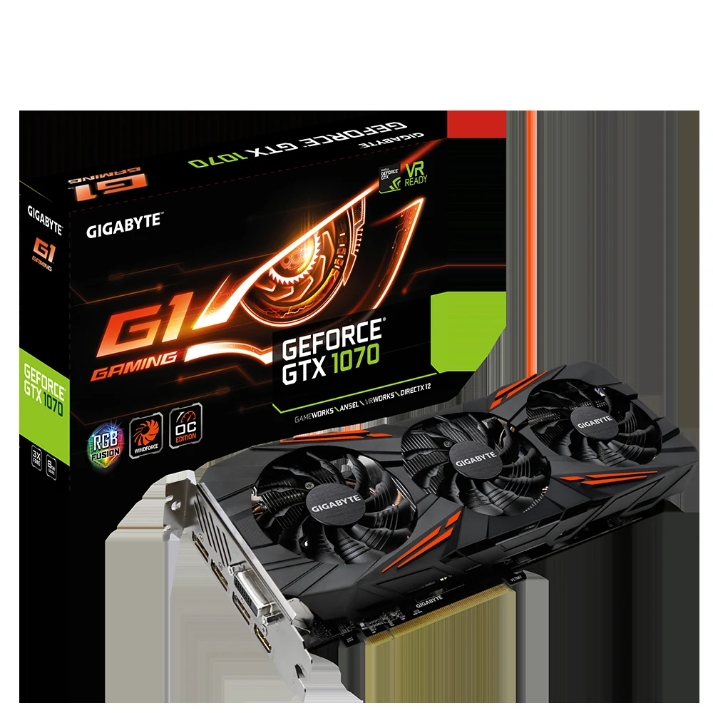 VGA GIGABYTE AORUS GeForce GTX 1070 8GB - GDDR5 - NEW