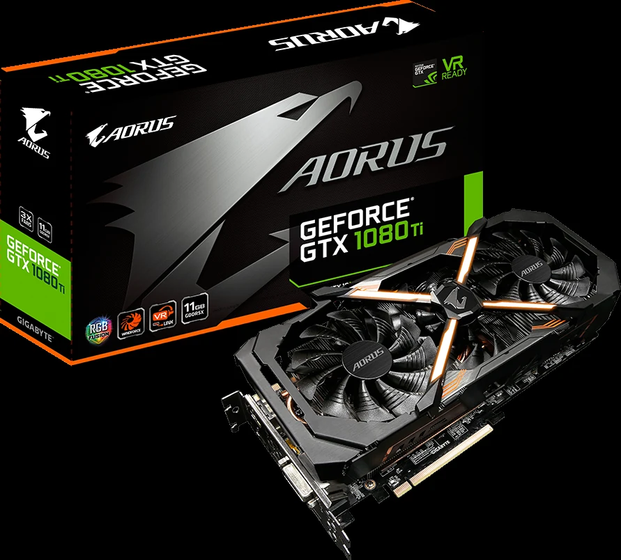VGA GIGABYTE AORUS GeForce GTX 1080 Ti 11GB - GDDR5X - NEW