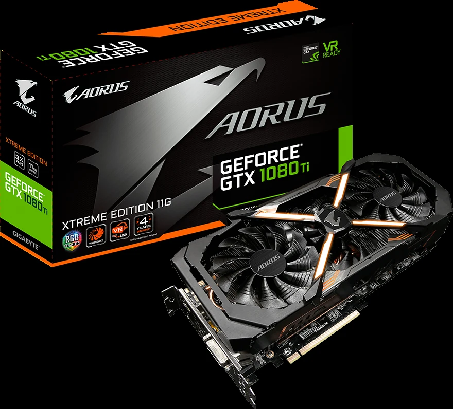 VGA GIGABYTE AORUS GeForce GTX 1080 Ti Xtreme Edition 11GB - GDDR5X - NEW
