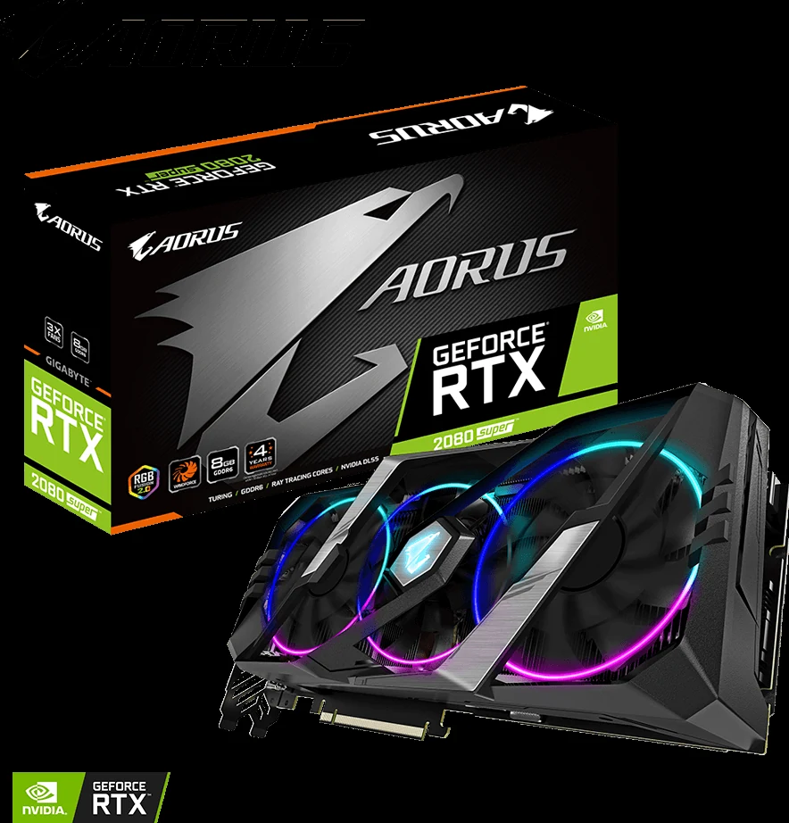 VGA GIGABYTE AORUS GeForce RTX 2080 SUPER 8GB - GDDR6 - NEW