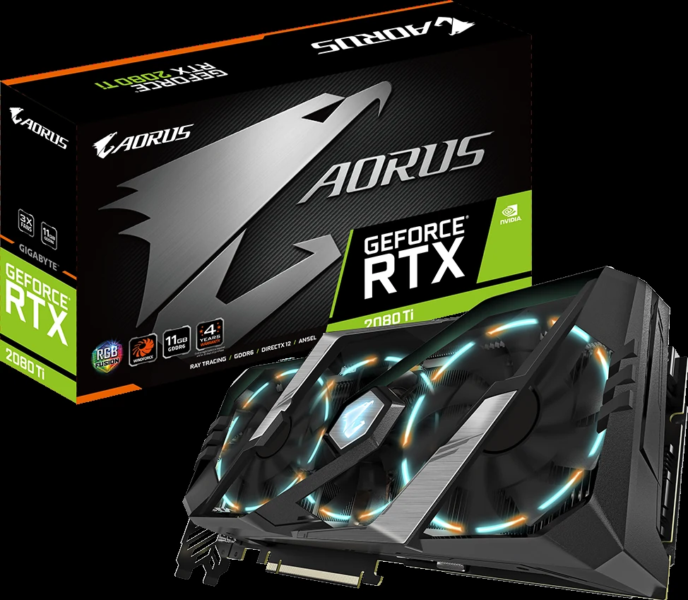 VGA GIGABYTE AORUS GeForce RTX 2080 Ti 11GB - GDDR6 - NEW