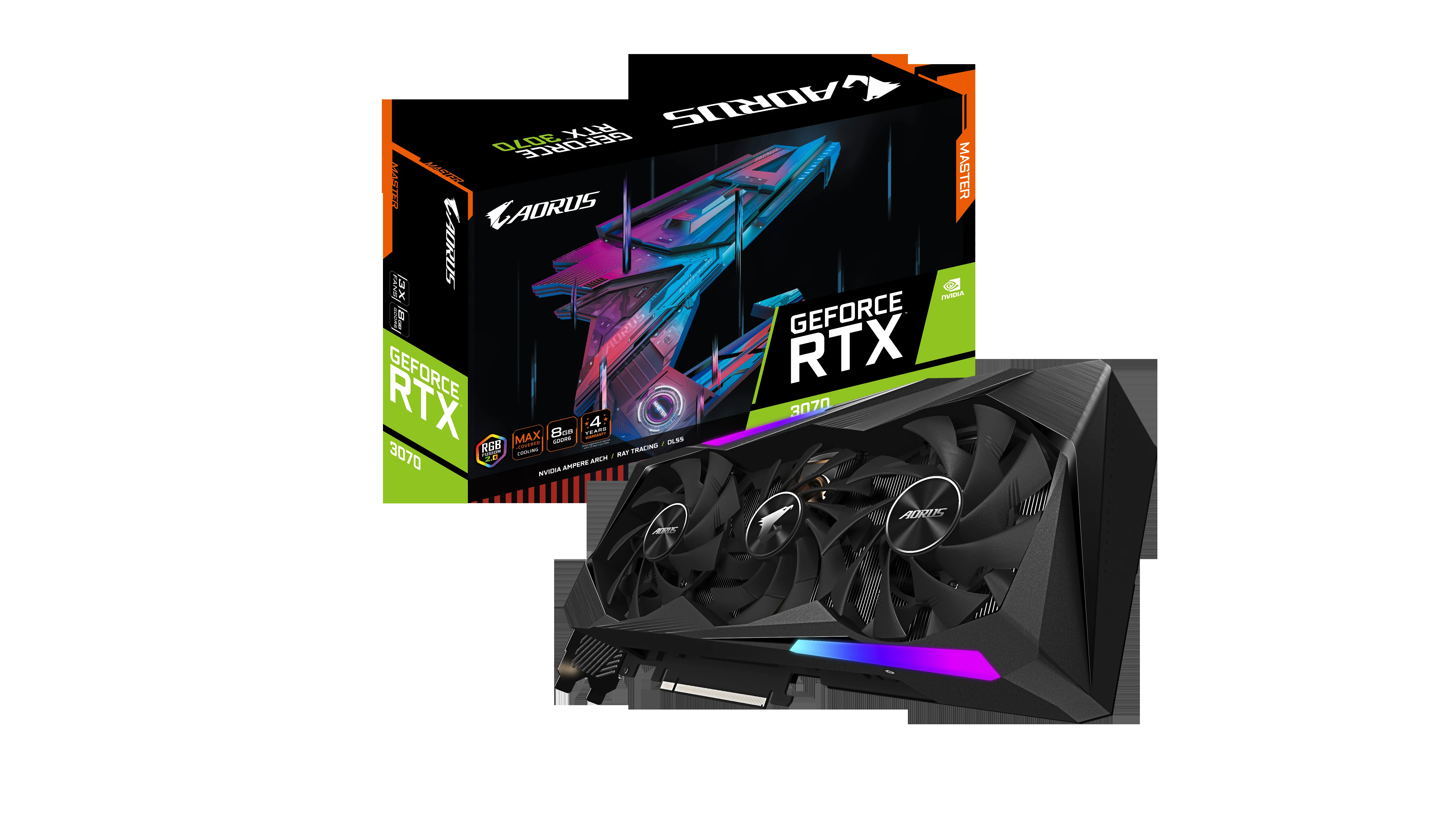 VGA Gigabyte AORUS GeForce RTX 3070 Master 8GB V1 - GDDR6 - NEW