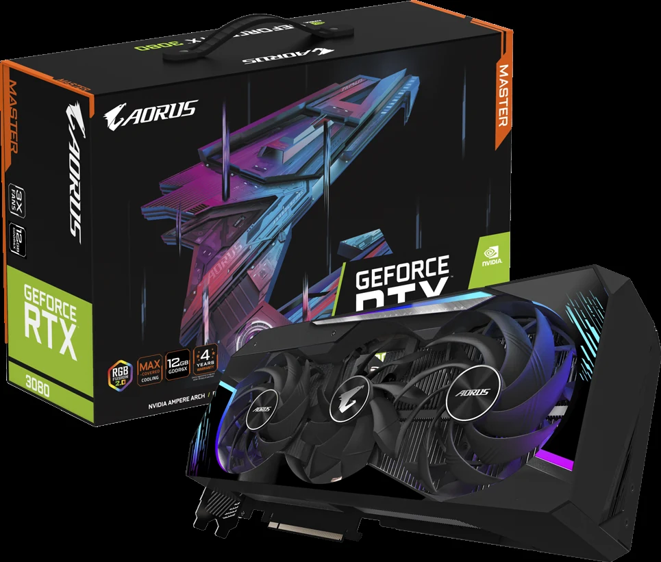 VGA Gigabyte AORUS GeForce RTX 3080 MASTER 12GB - GDDR6X - NEW