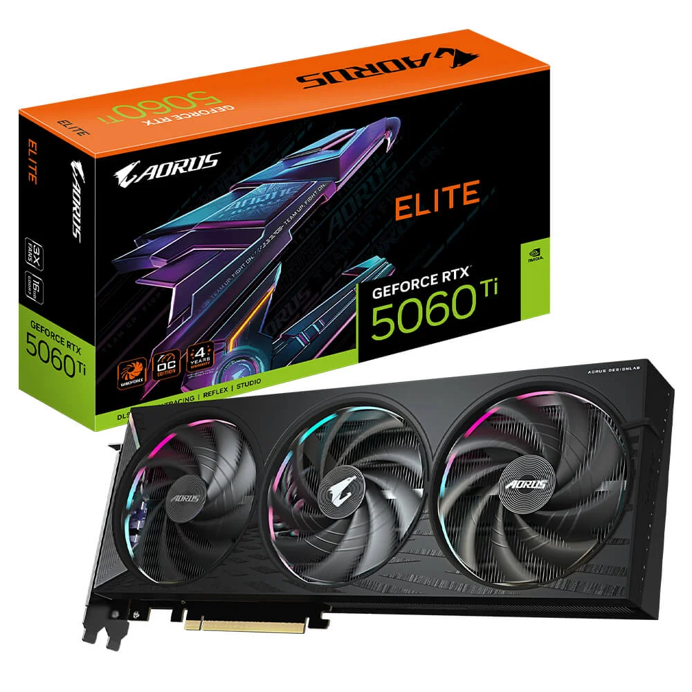 VGA Gigabyte AORUS GeForce RTX 5060 Ti Elite 16G - GDDR7 - NEW