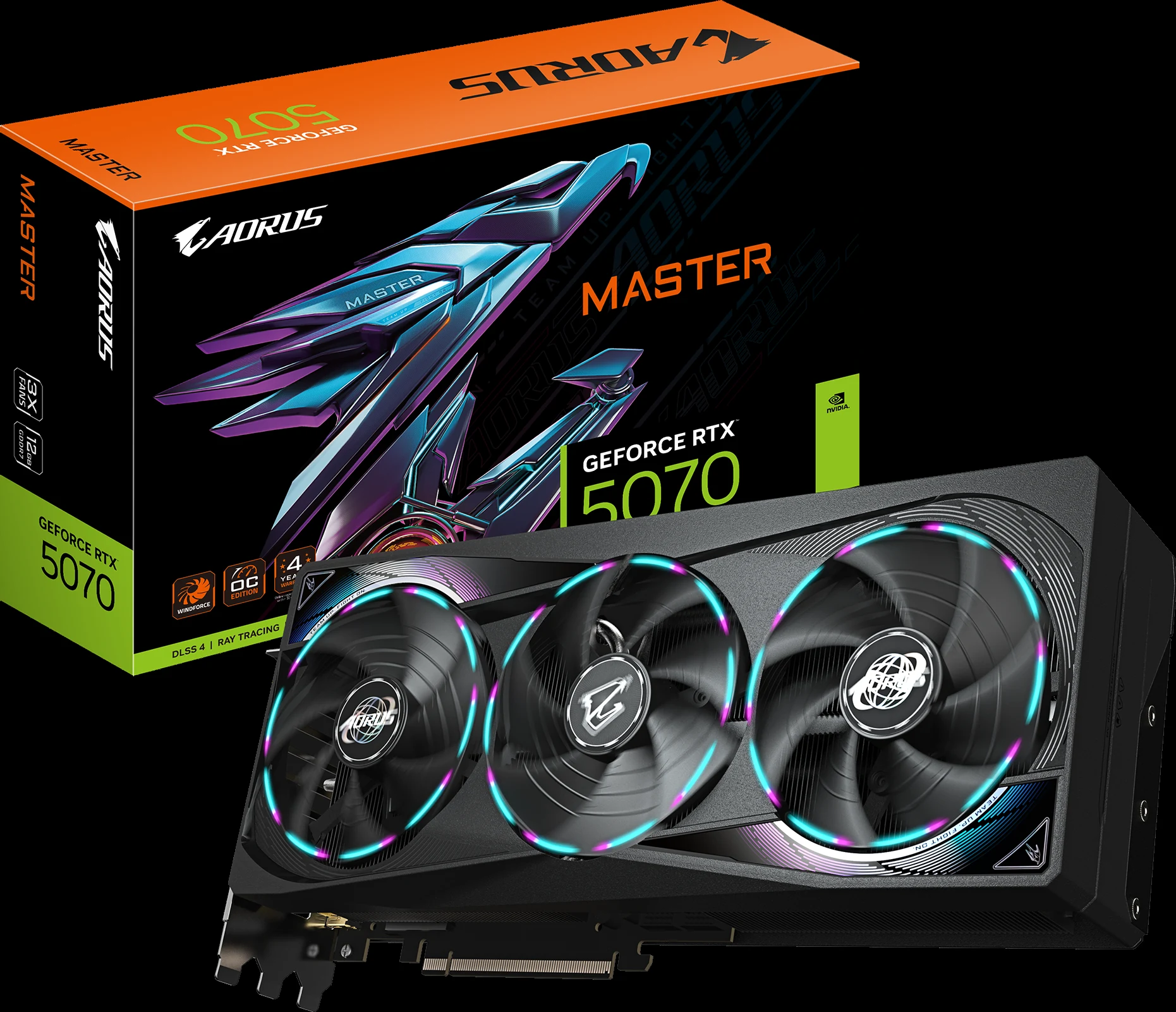 VGA Gigabyte AORUS GeForce RTX 5070 MASTER 12G - GDDR7 - NEW