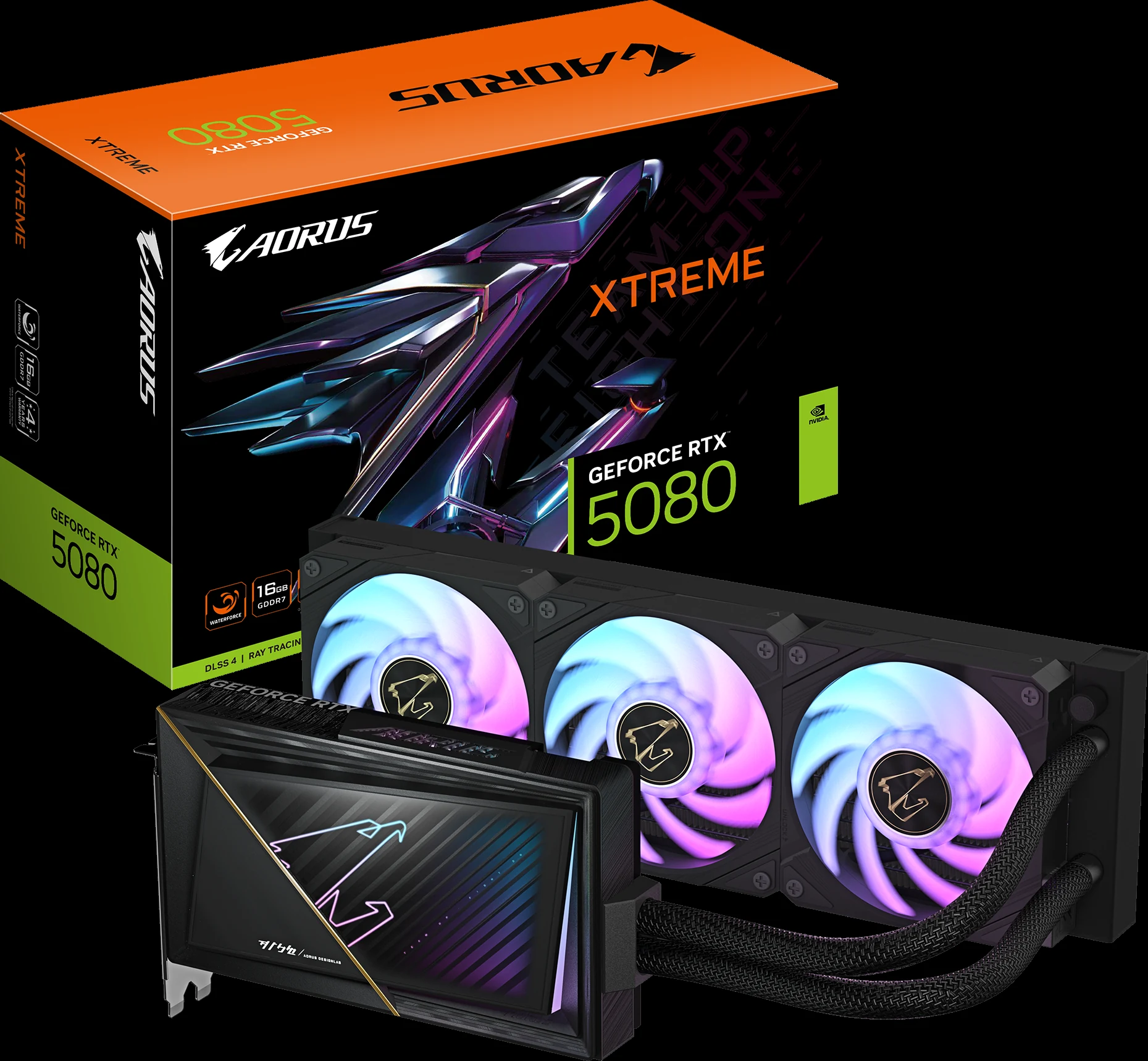 VGA Gigabyte AORUS GeForce RTX 5080 XTREME WATERFORCE 16G - GDDR7 - NEW