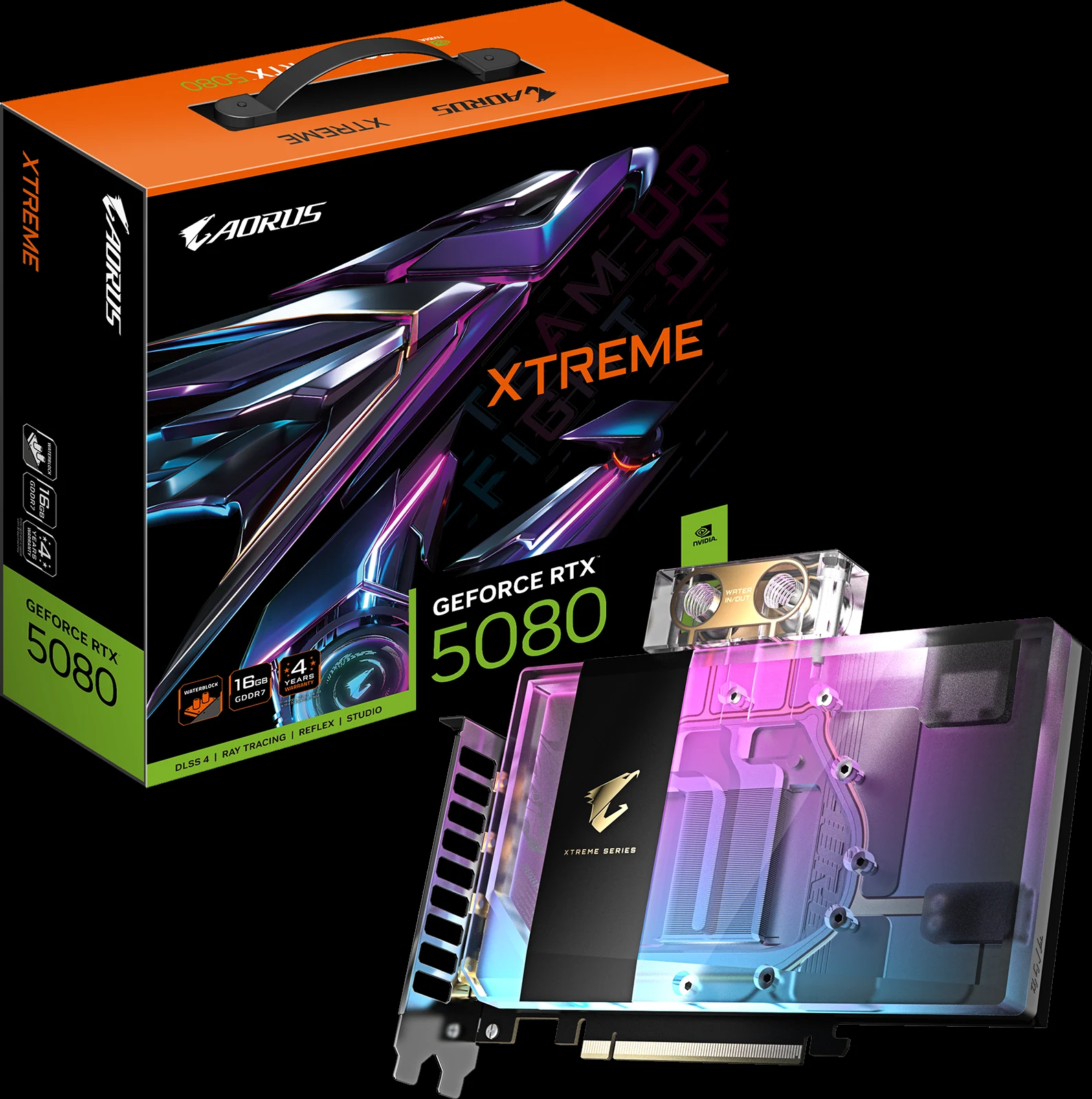 VGA Gigabyte AORUS GeForce RTX 5080 XTREME WATERFORCE 16G - GDDR7 - NEW