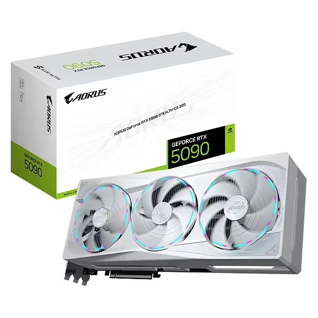 VGA Gigabyte AORUS GeForce RTX 5090 STEALTH ICE 32G - GDDR7 - NEW