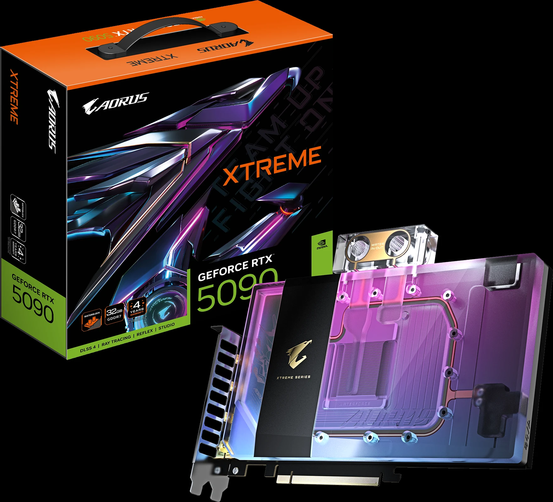 VGA Gigabyte AORUS GeForce RTX 5090 XTREME WATERFORCE WB 32G - GDDR7 - NEW