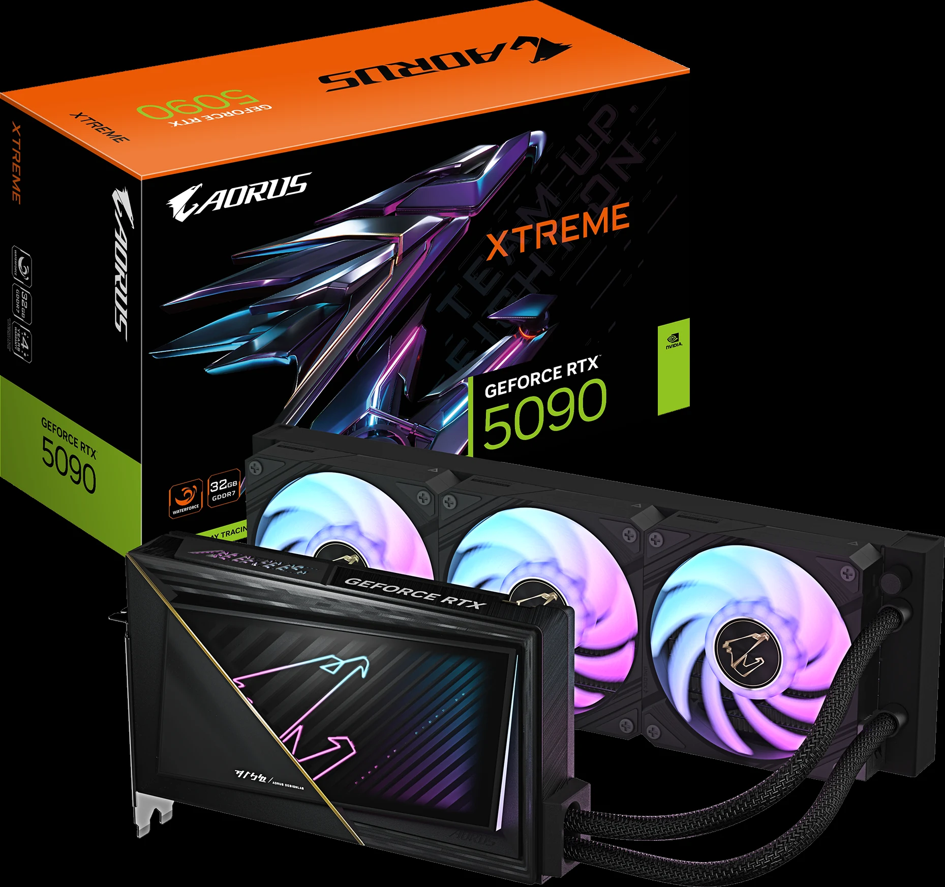 VGA Gigabyte AORUS GeForce RTX 5090 XTREME WATERFORCE WB 32G - GDDR7 - NEW