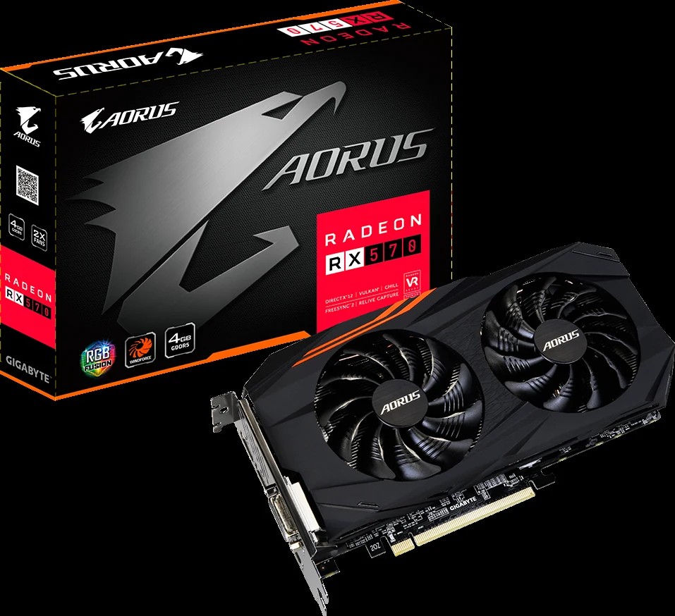 VGA GIGABYTE AORUS Radeon RX 570 8G - GDDR5 - NEW