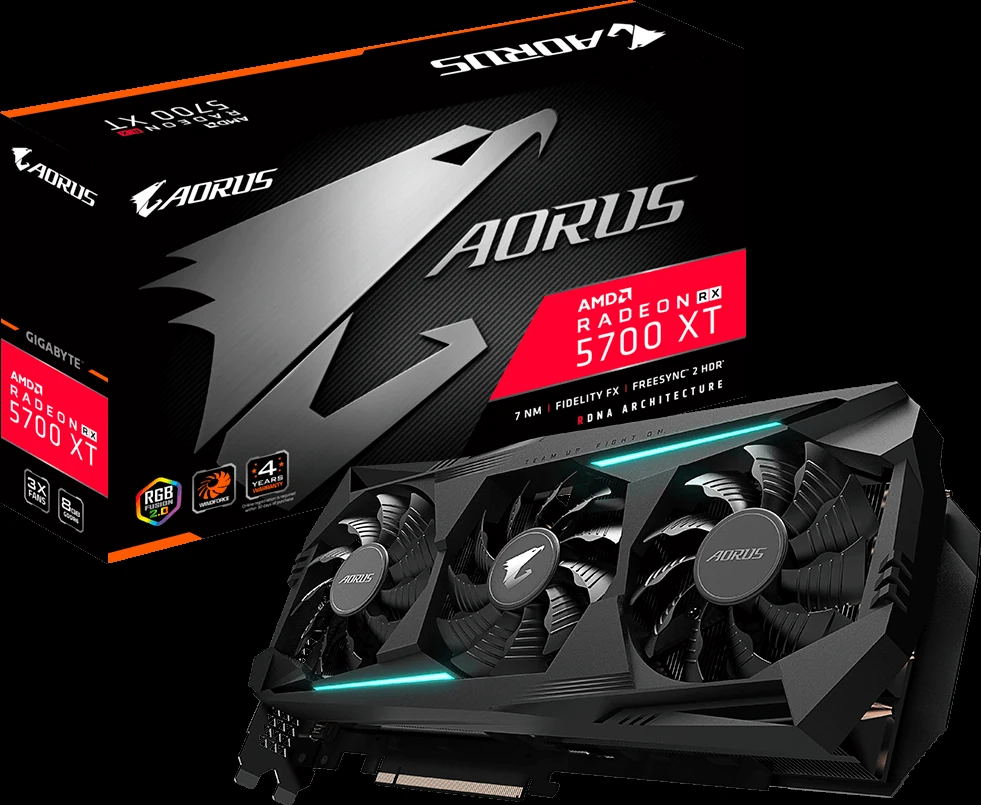 VGA GIGABYTE AORUS Radeon RX 5700 XT 8G - GDDR6 - NEW