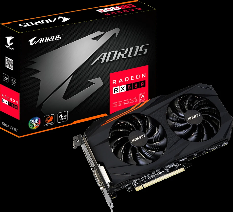 VGA GIGABYTE AORUS Radeon RX 580 4G - GDDR5 - NEW